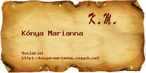 Kónya Marianna névjegykártya
